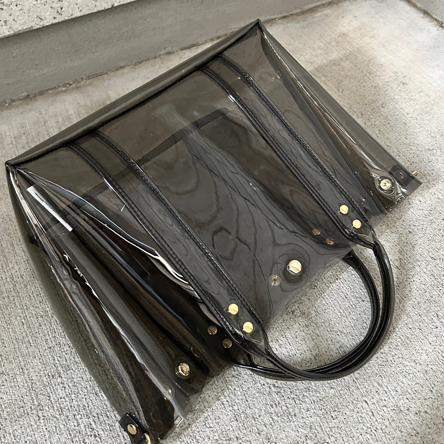 Colored PVC(ClearHandle)ToteM/ClrearGrey
