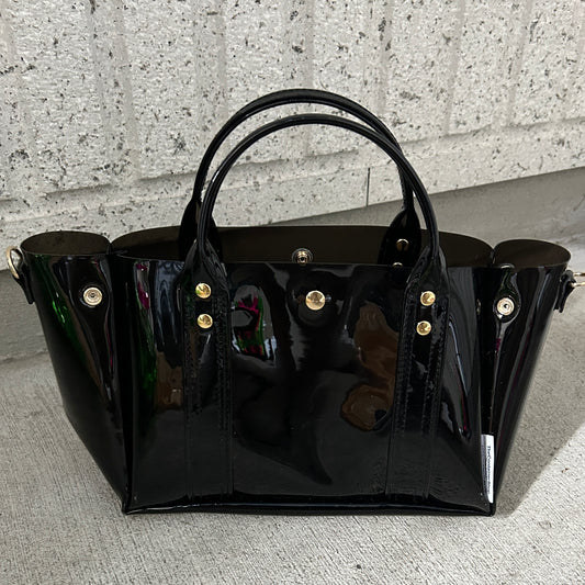 Color PVC Clear Bag (All Clear Shallow Tote, Medium) Black