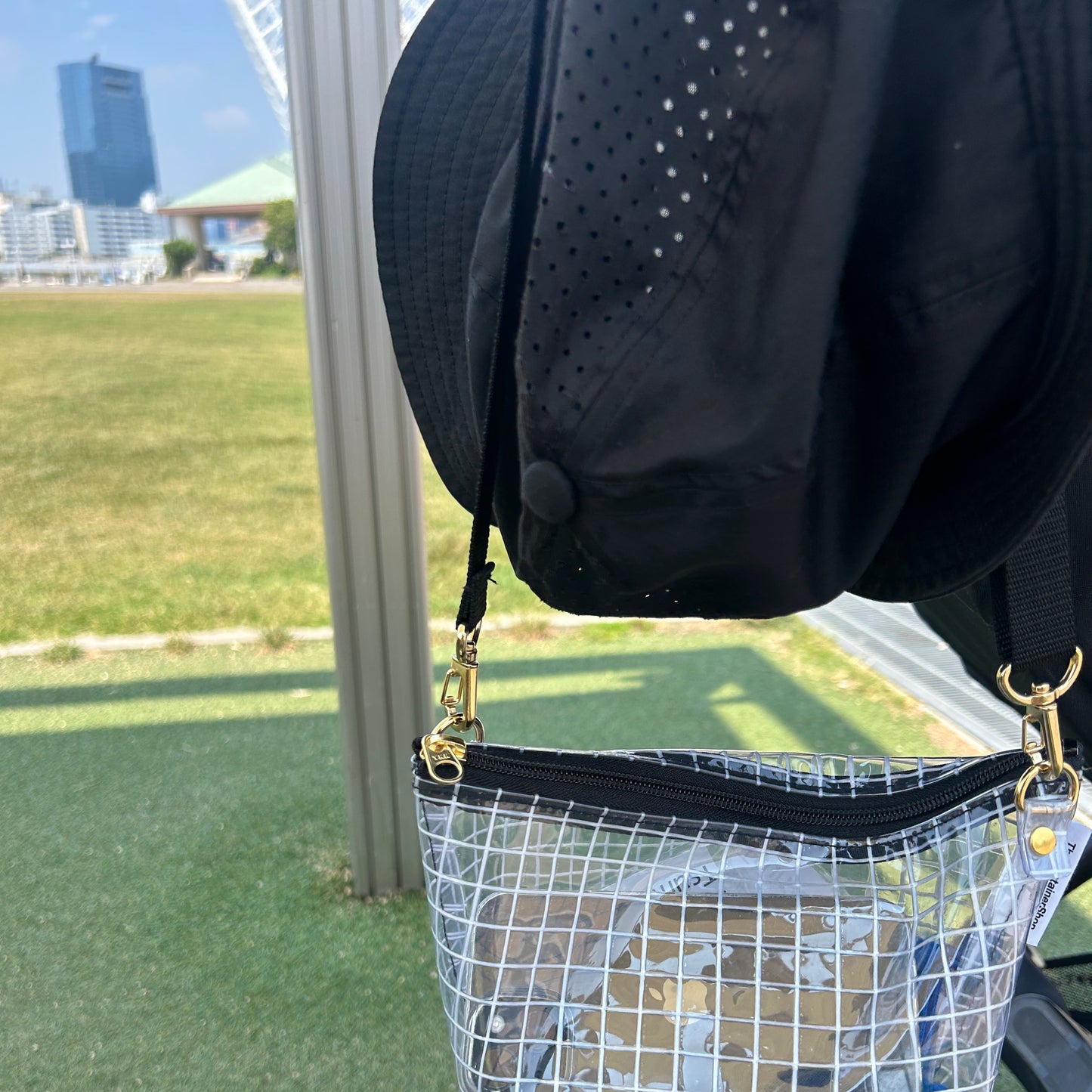 "Clear Bag" Industrial Materials(pochette S) Black