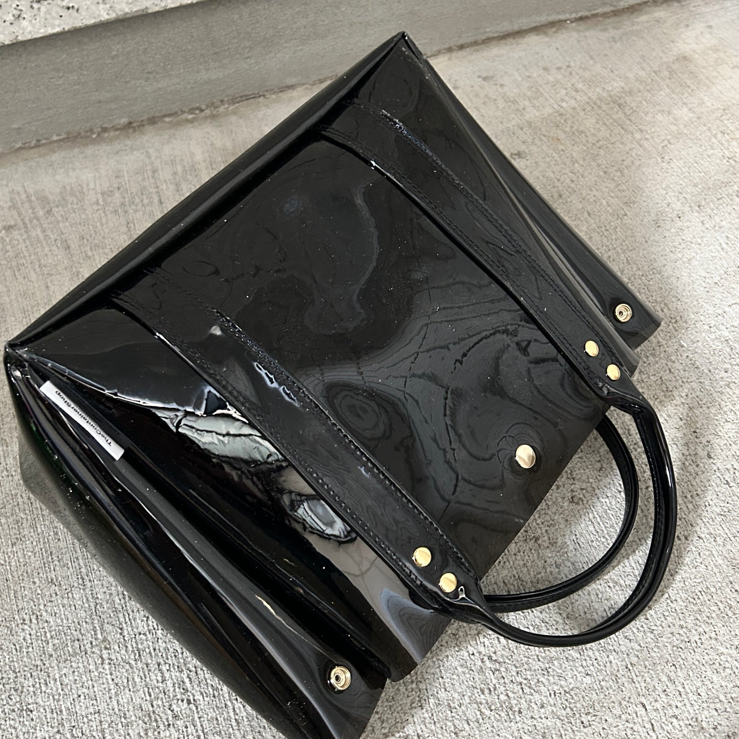 Colored PVC(ClearHandle)ToteL/Black