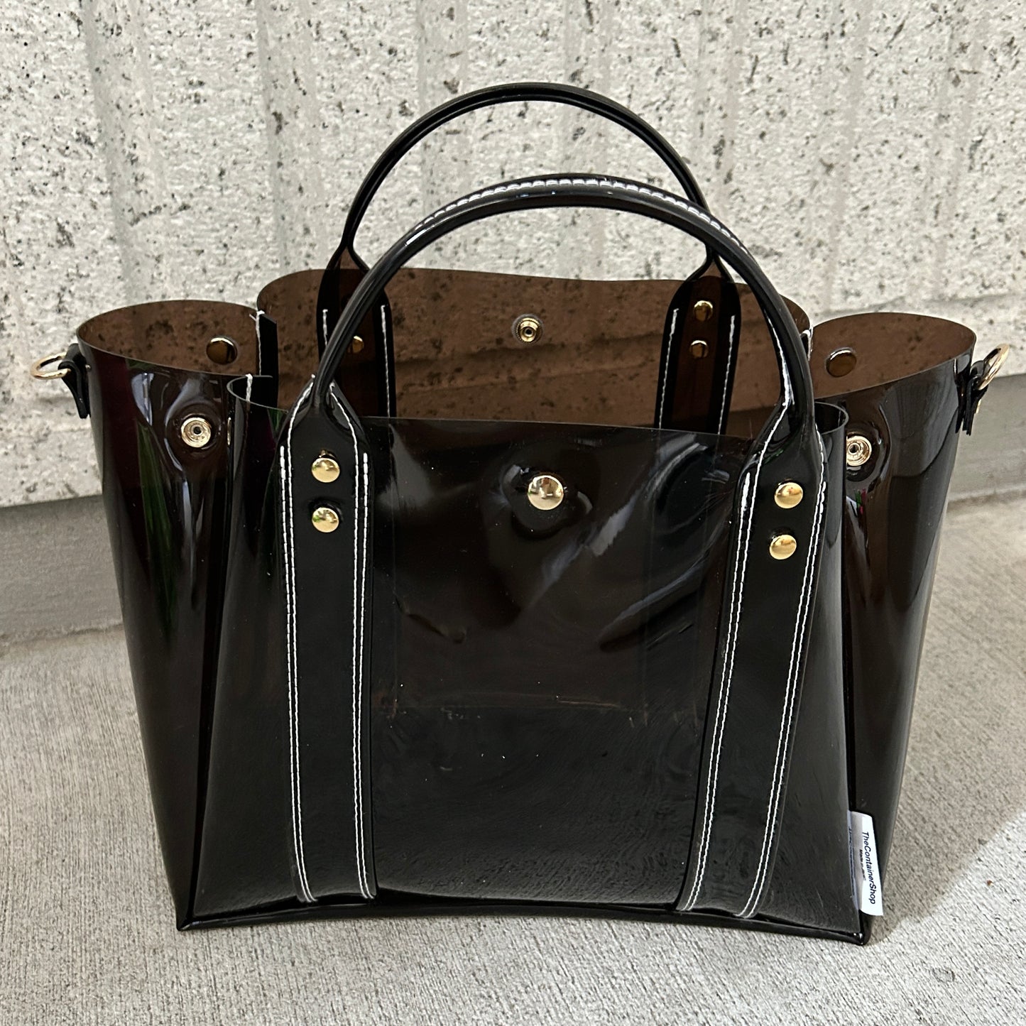 Color PVC Clear Bag (All Clear Tote L) Dark Brown