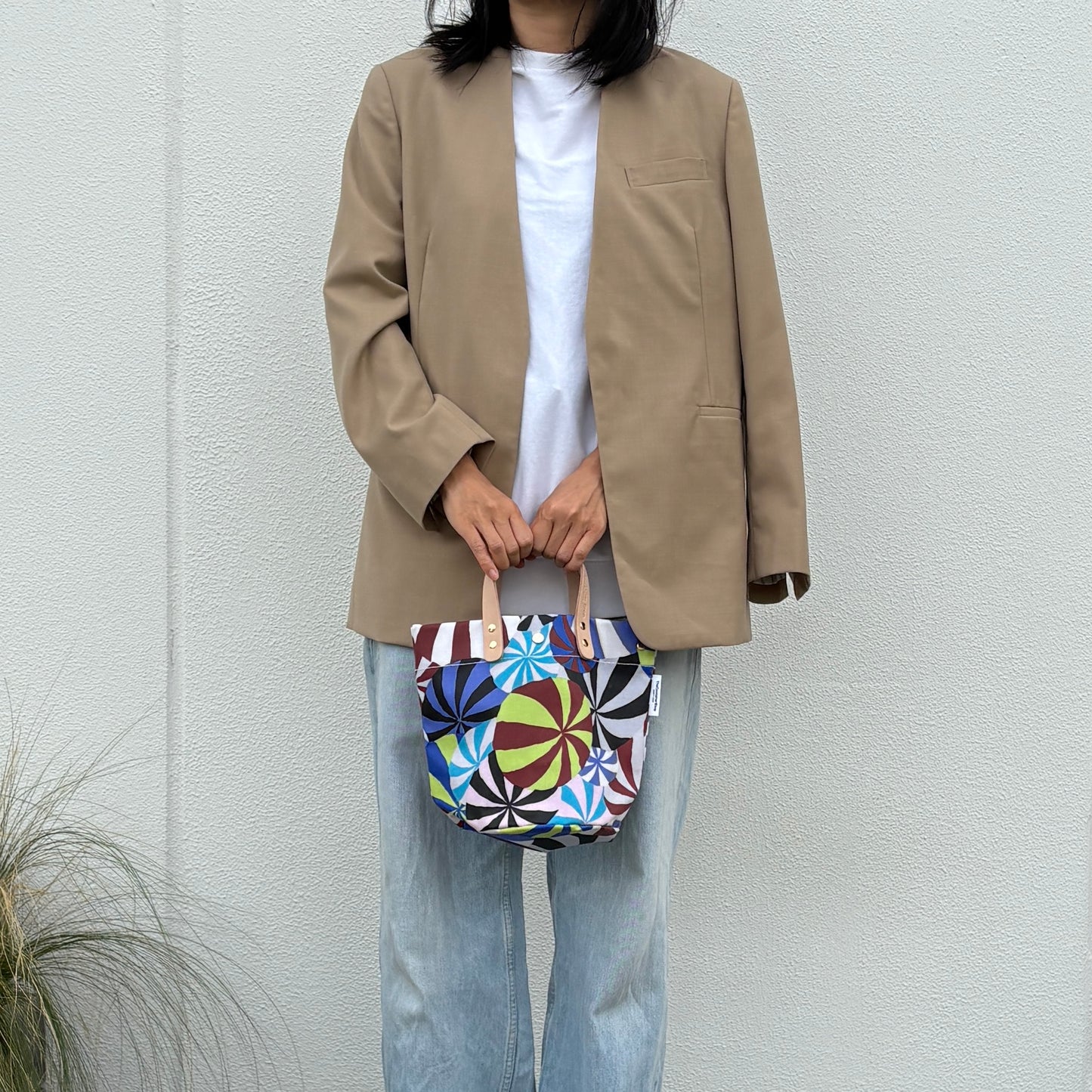 「軽くて拭ける」Coated PVC(丸底バッグ)Marbles