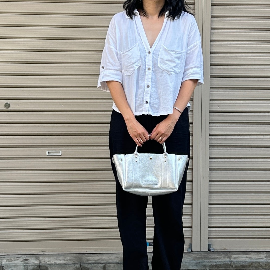 Cow Leather (Shallow Tote Size) ARGENTO