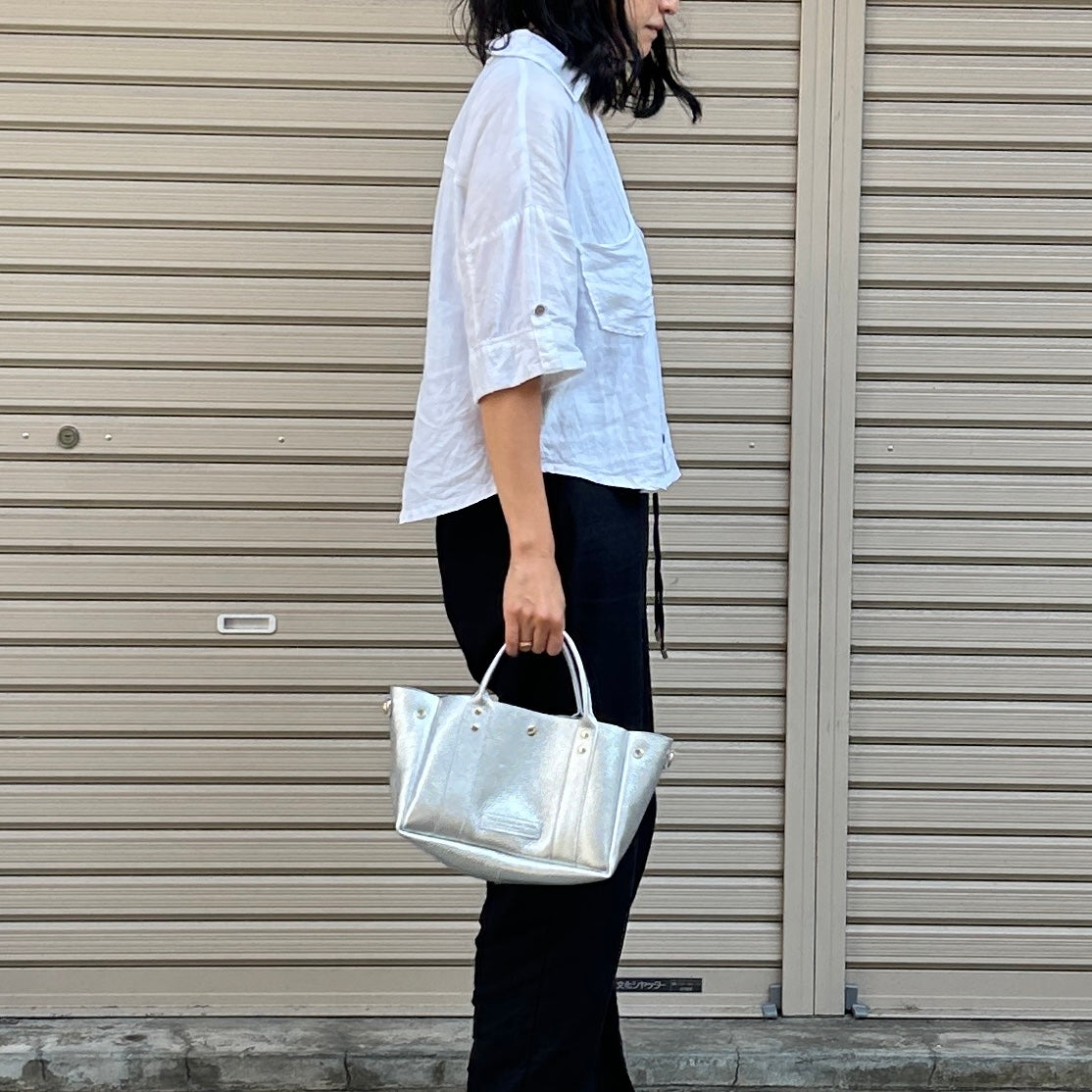 Cow Leather (Shallow Tote Size) ARGENTO