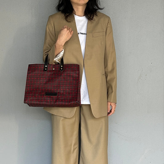 「軽くて拭ける」Coated PVC(レクタングルL)Tartan Check