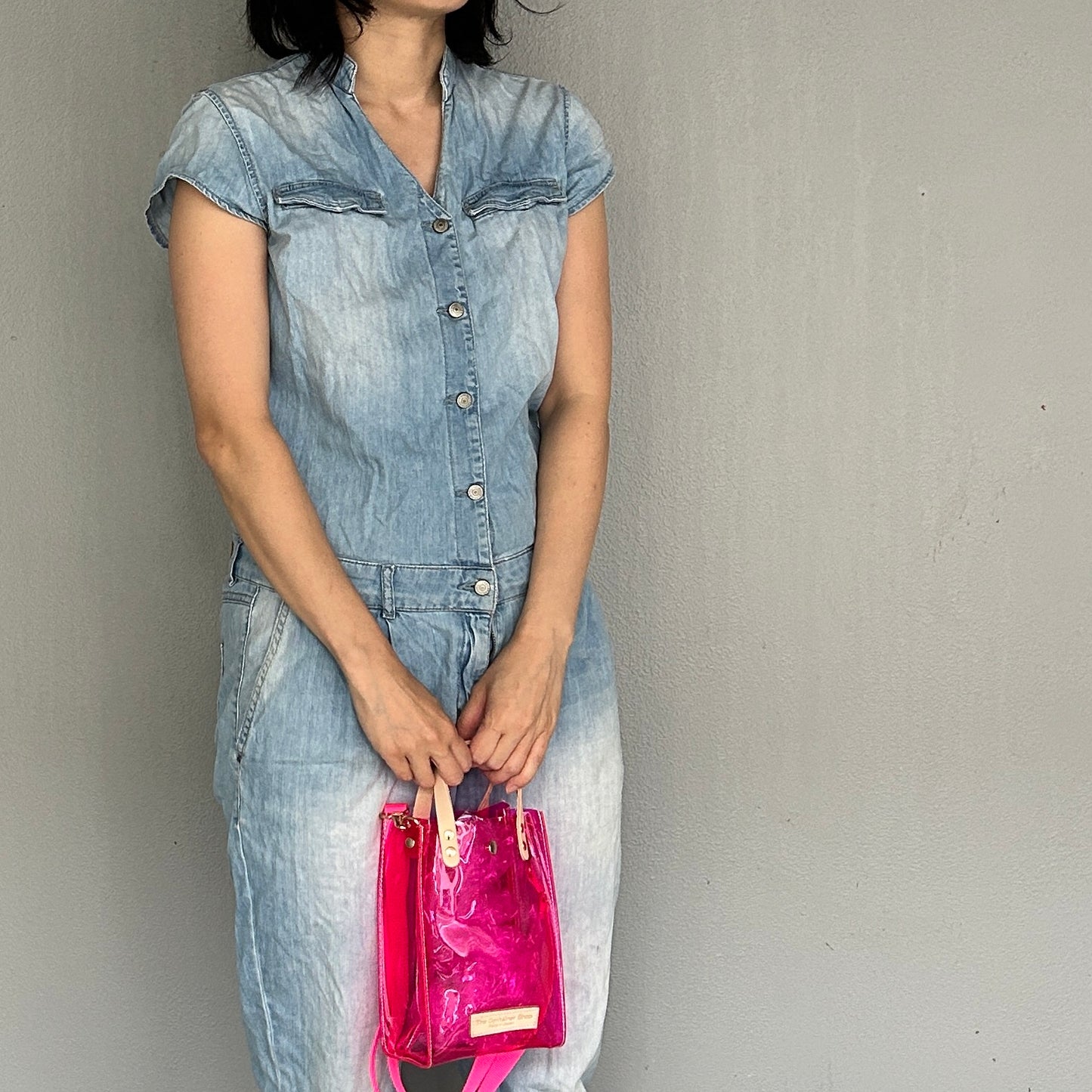 Colored PVC(LeatherHandle)Pochette/Pink