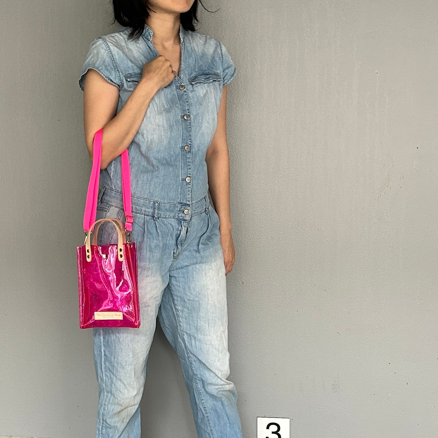 Colored PVC(LeatherHandle)Pochette/Pink