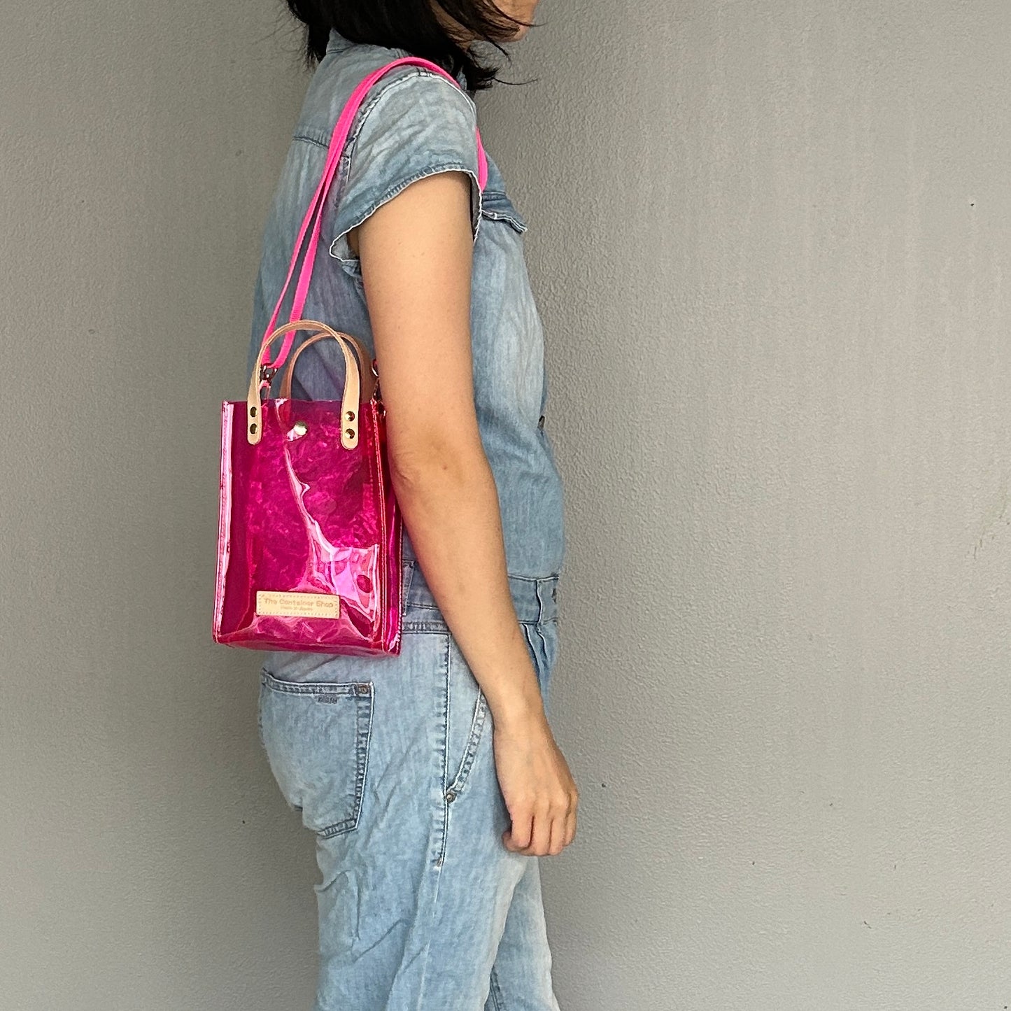Colored PVC(LeatherHandle)Pochette/Pink