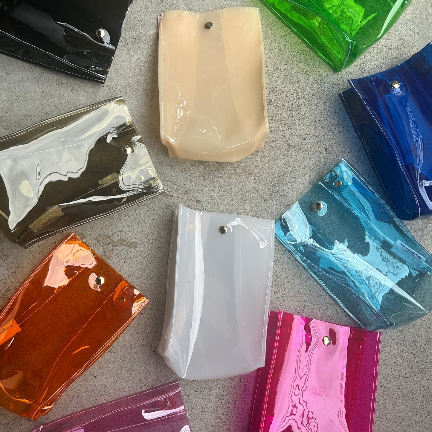<New item> Colored PVC(ALL CLEAR)/Tumbler Pochette Light Brown