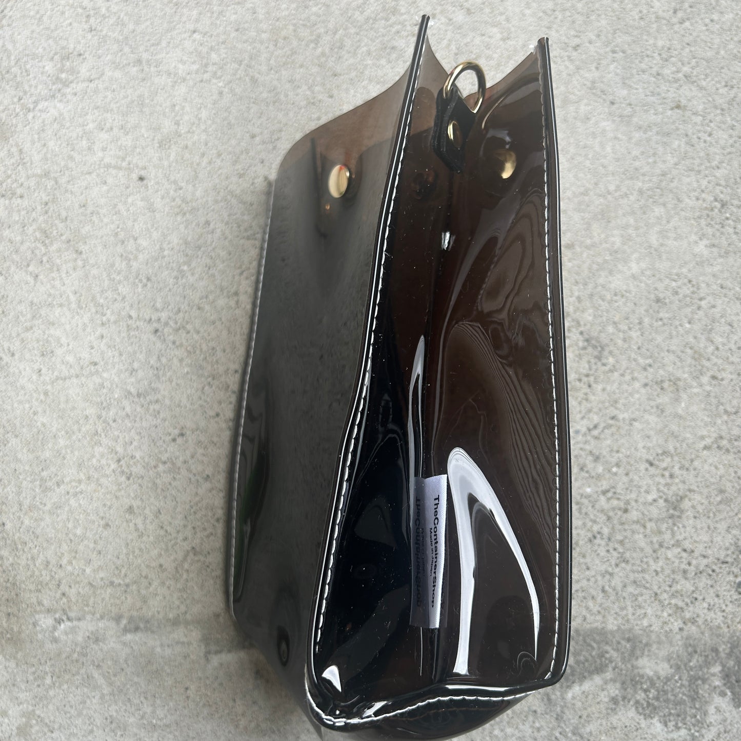 Colored PVC/Tumbler Pochette Brown