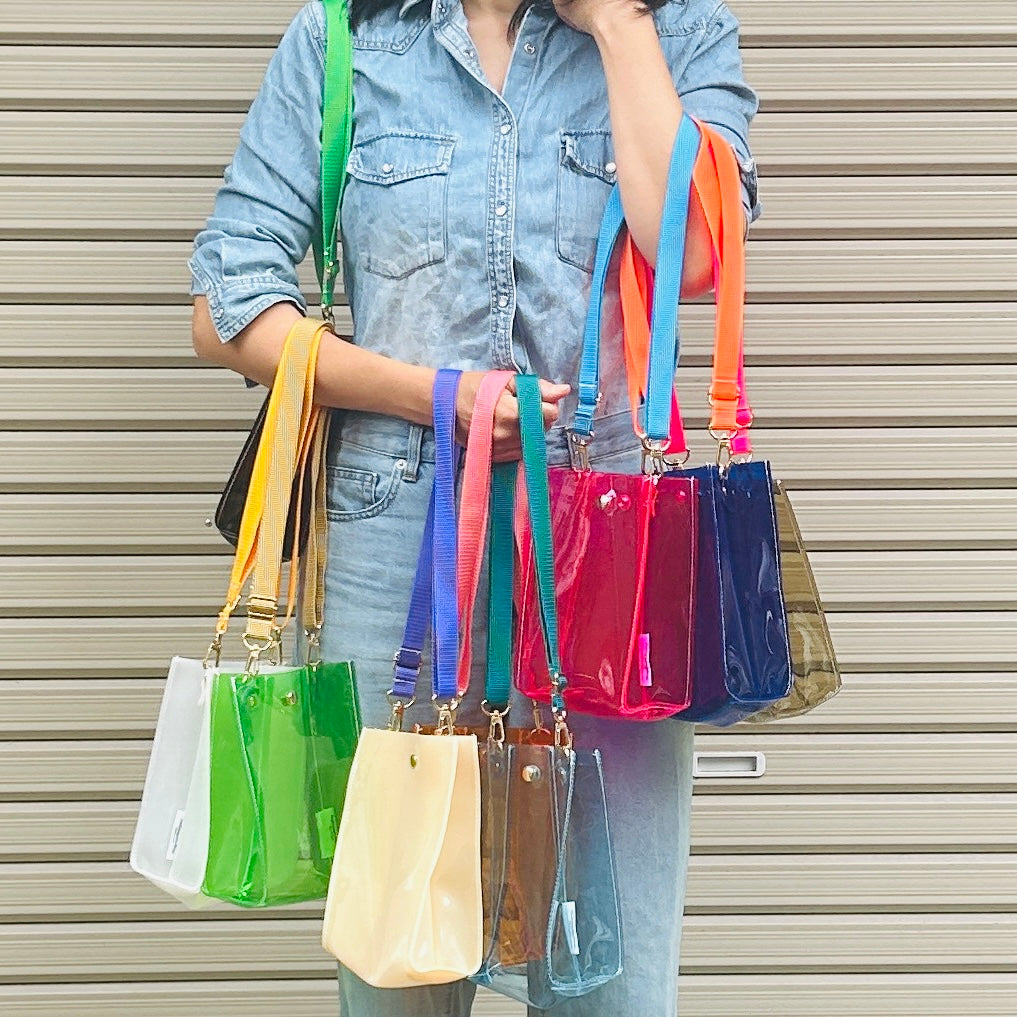<New item> Colored PVC(ALL CLEAR)/Tumbler Pochette Light Brown