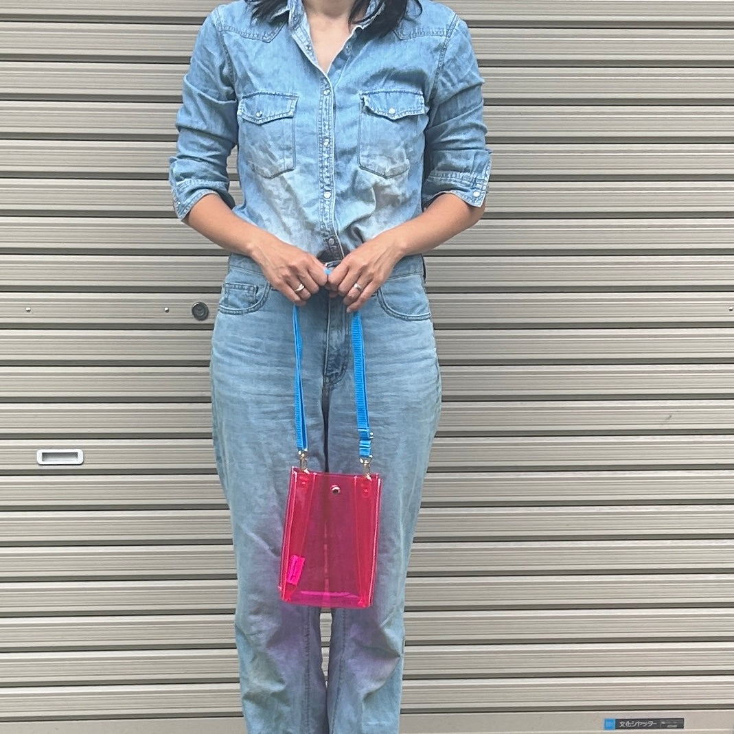Colored PVC/Tumbler Pochette Pink>