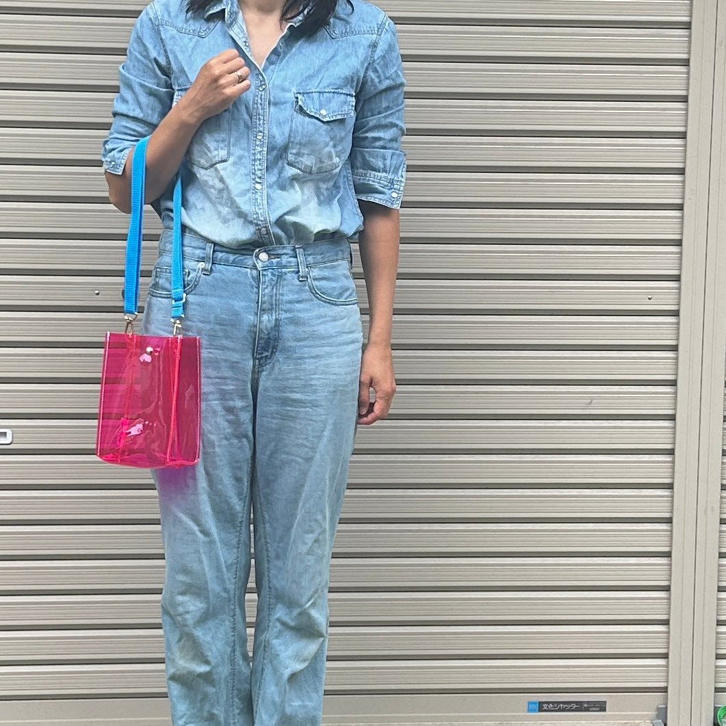 Colored PVC/Tumbler Pochette Pink>