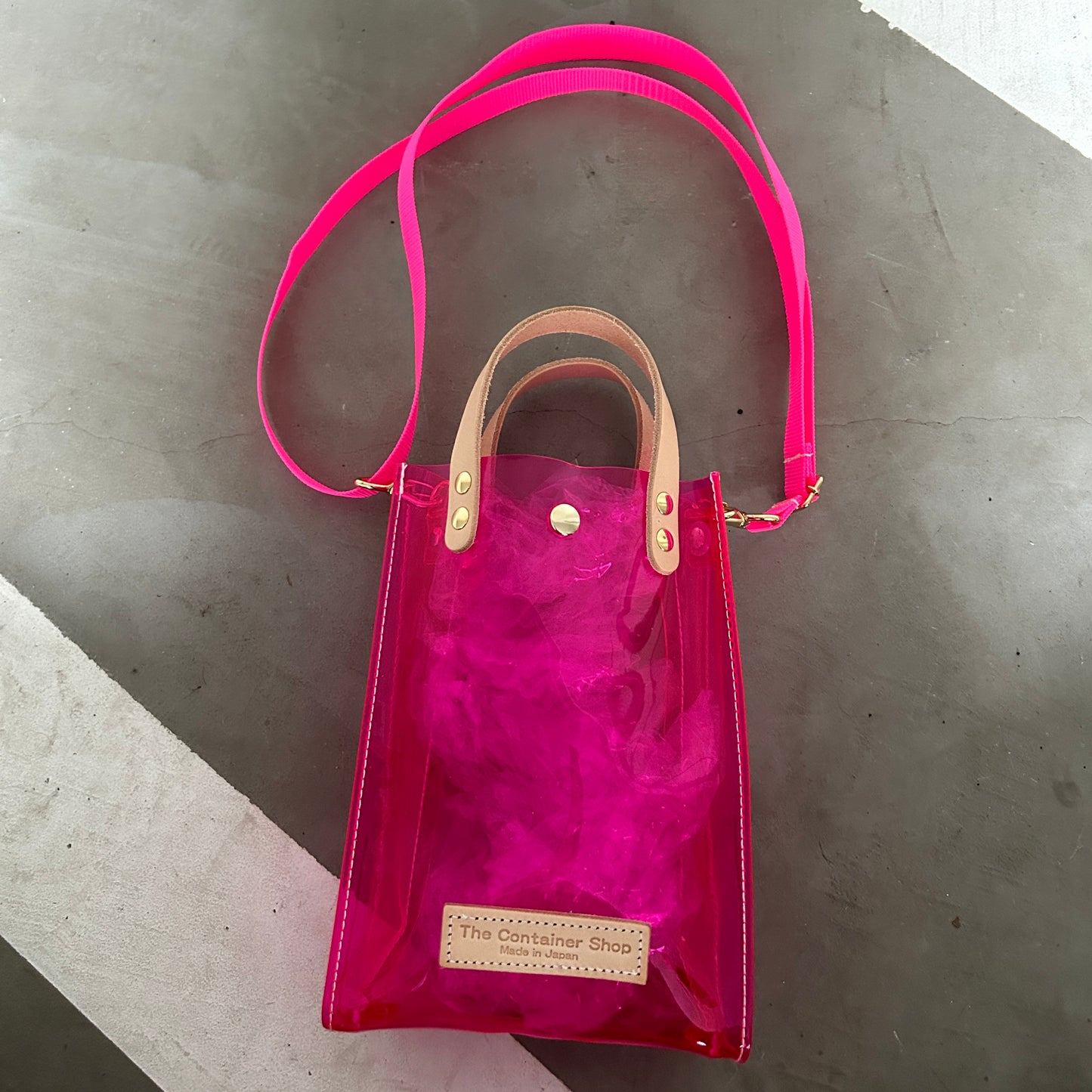 Colored PVC(LeatherHandle)Pochette/Pink