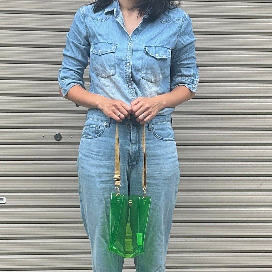 Colored PVC/Tumbler Pochette Grass Green