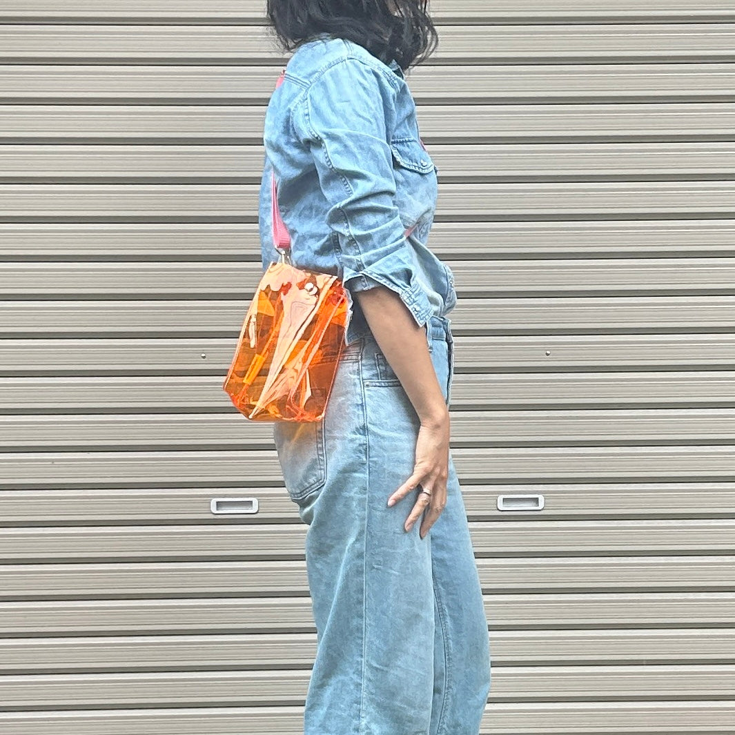 Colored PVC/Tumbler Pochette Orange