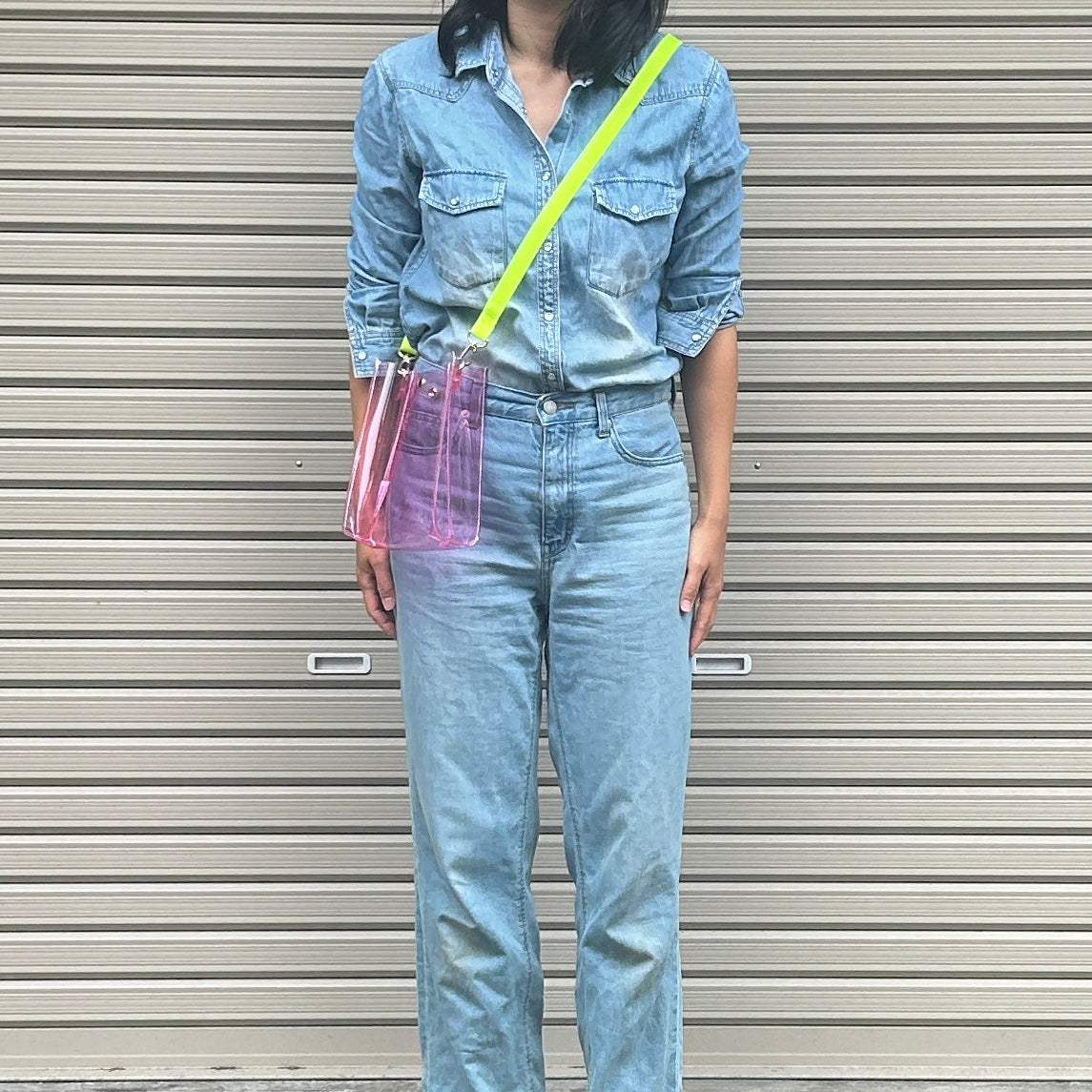 Colored PVC/Tumbler Pochette Light Pink