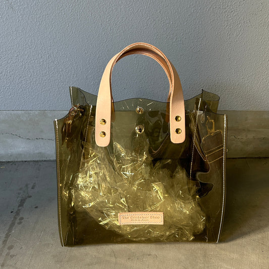 Colored PVC clear bag (tote M)  light brown