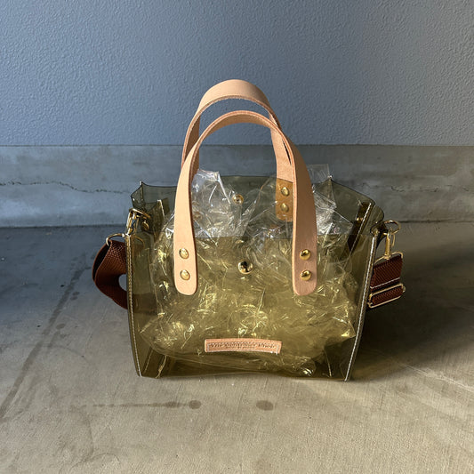 Colored PVC clear bag (tote S) light brown