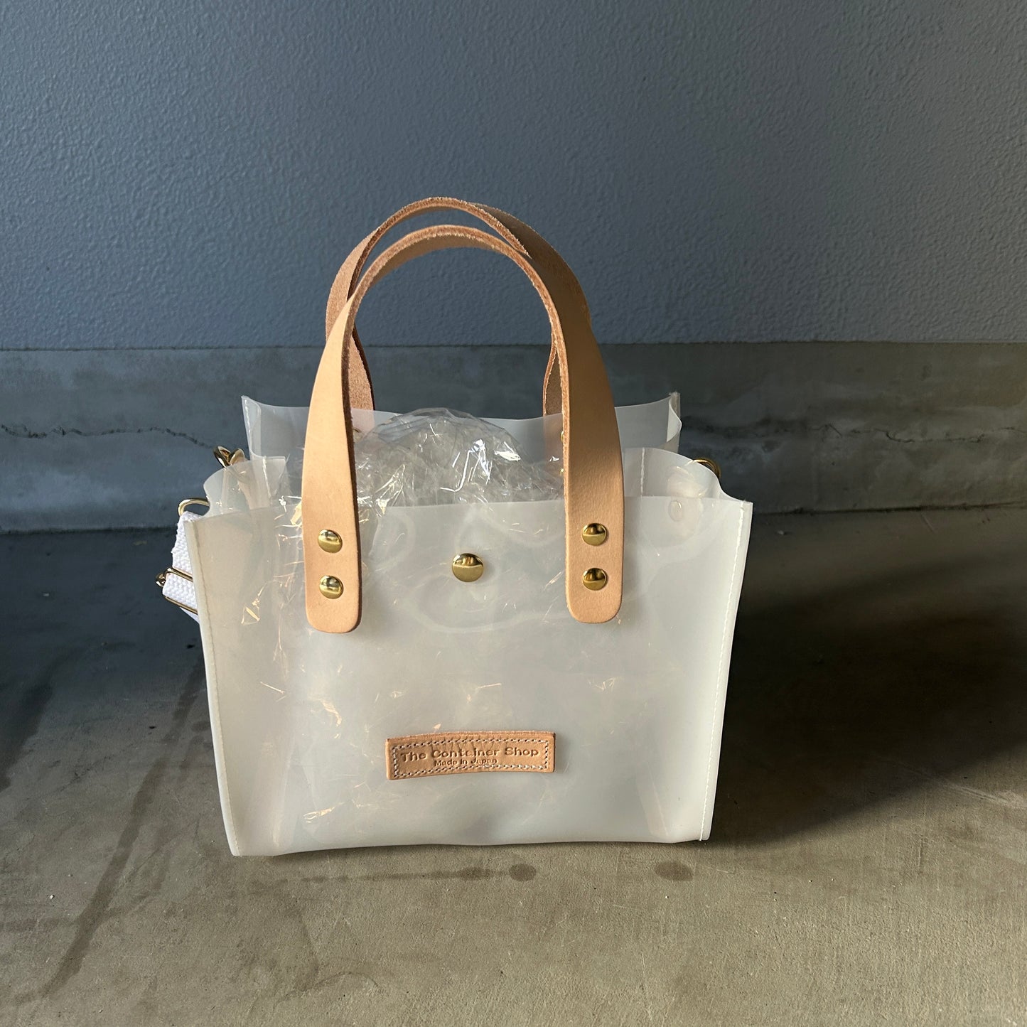 Colored PVC(LeatherHandle)ToteS/White
