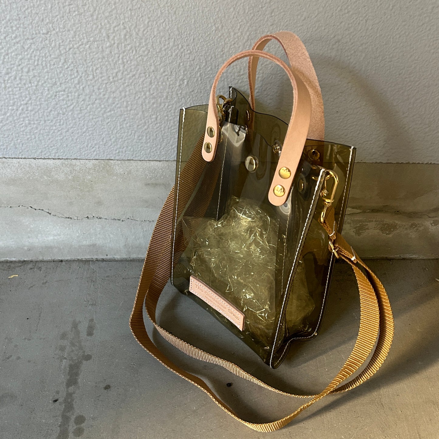 Colored PVC(LeatherHandle)Pochette/LightBrown