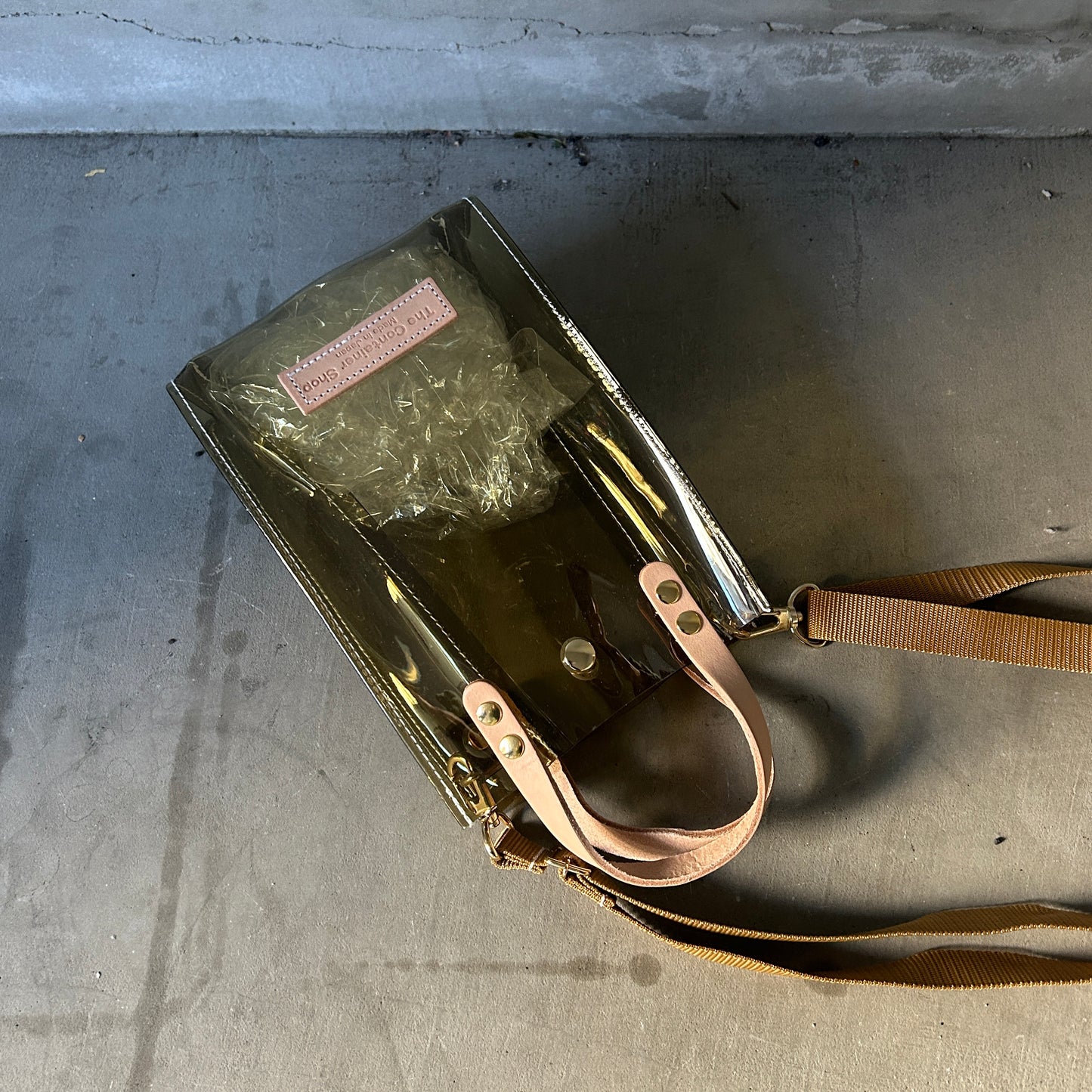 Colored PVC(LeatherHandle)Pochette/LightBrown