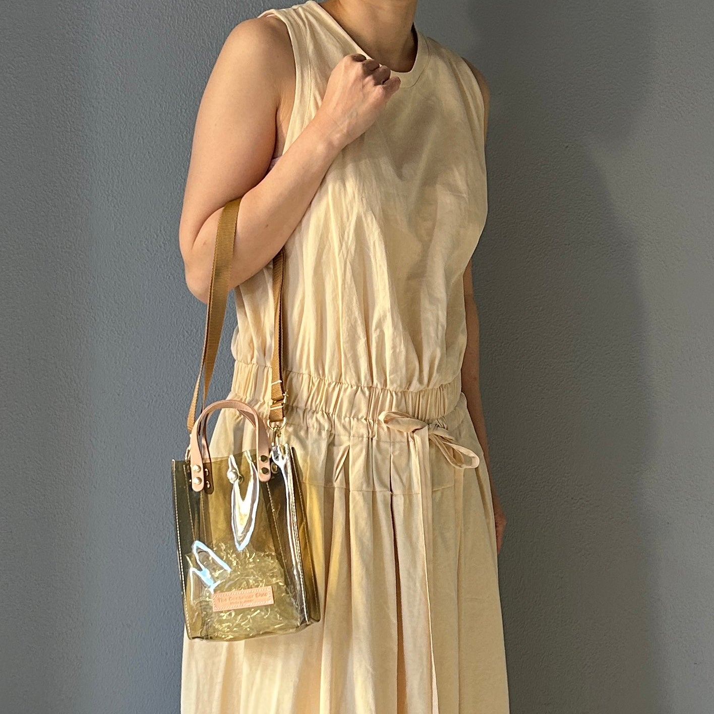 Colored PVC(LeatherHandle)Pochette/LightBrown