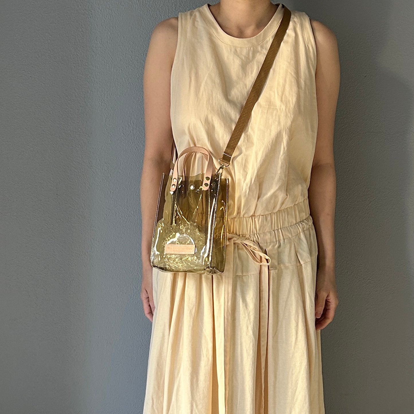 Colored PVC(LeatherHandle)Pochette/LightBrown