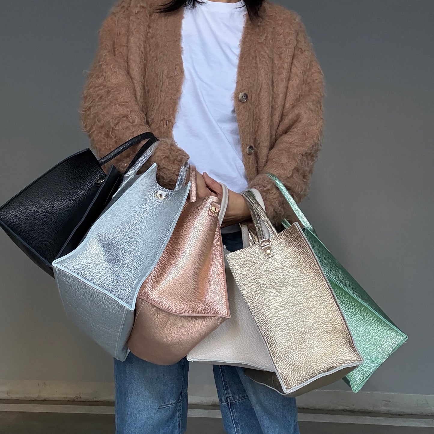 Cow Leather(Tote S)Metheric Green