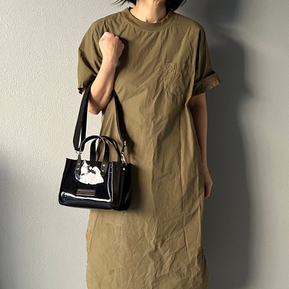 Colored PVC clear bag (tote S) Black