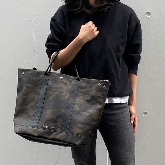 「軽くて拭ける」Coated PVC(TOTE L)DARK Camouflage