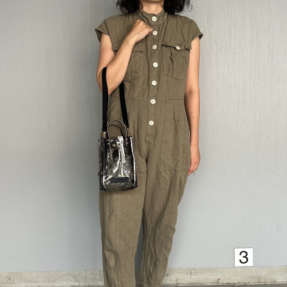 Colored PVC(LeatherHandle)Pochette/ClearGrey