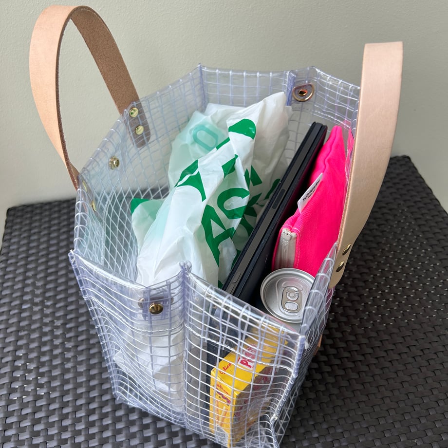 "Clear Bag" Industrial Materials(Tanned Leather)Tote M