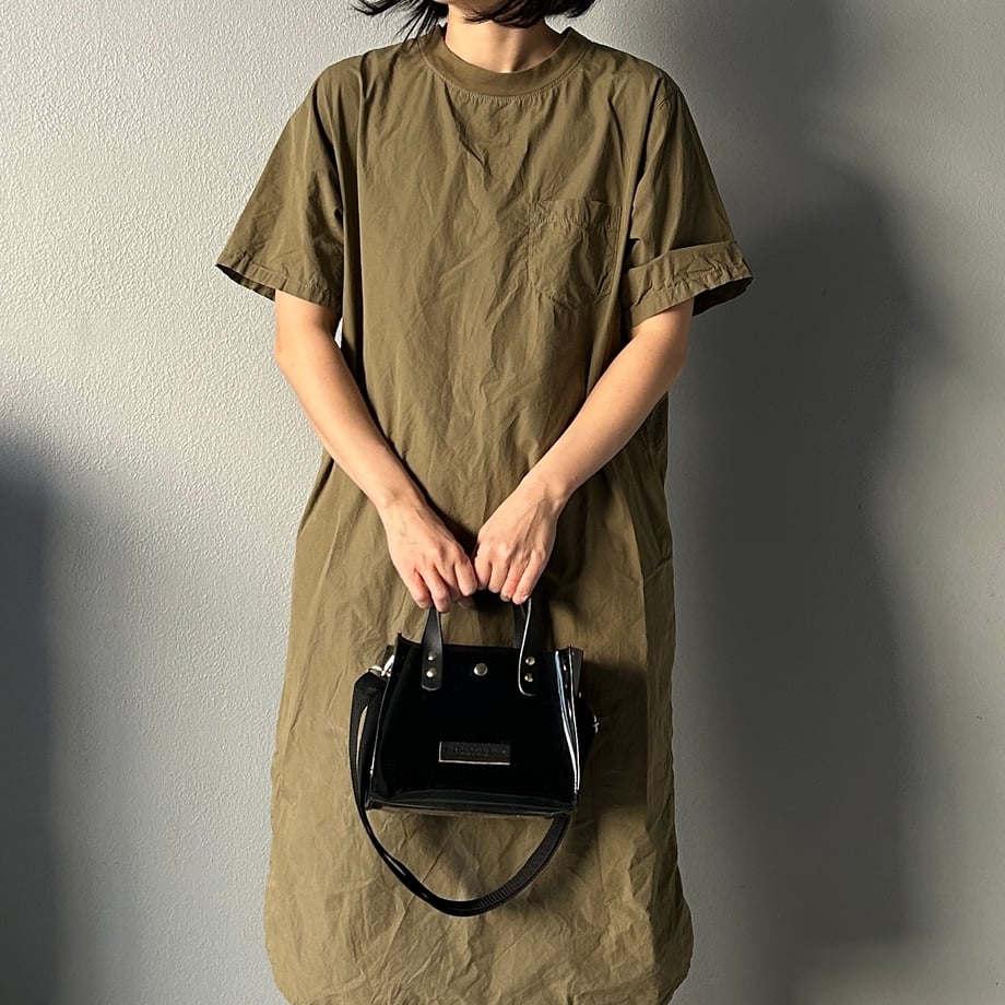 Colored PVC clear bag (tote S) Black