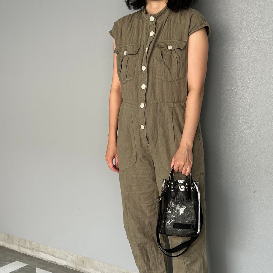 Colored PVC(LeatherHandle)Pochette/ClearGrey