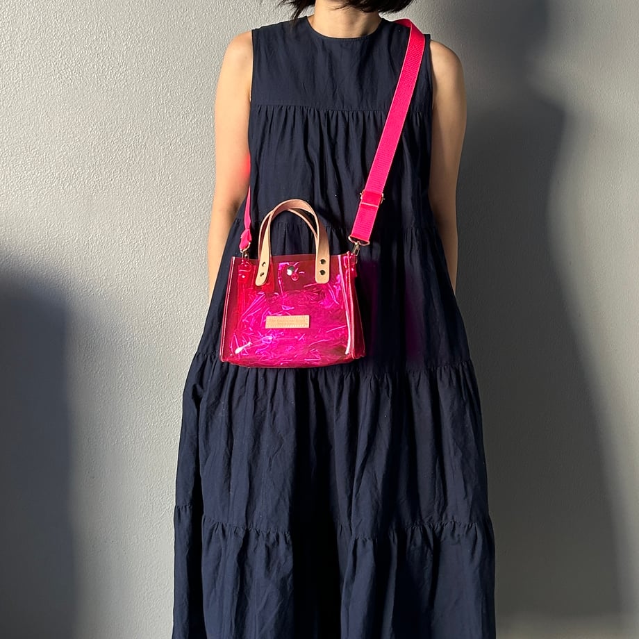 Colored PVC(LeatherHandle)ToteS/Pink