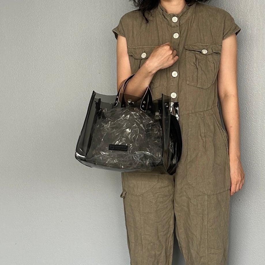 Color PVC Clear Bag (Tote L) Clear Gray