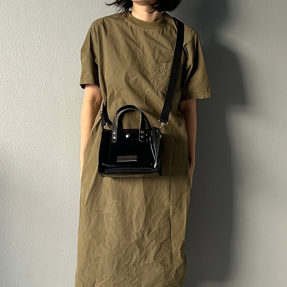 Colored PVC clear bag (tote S) Black