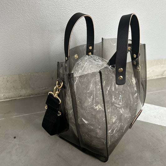 Color PVC Clear Bag (Tote M) Clear Gray