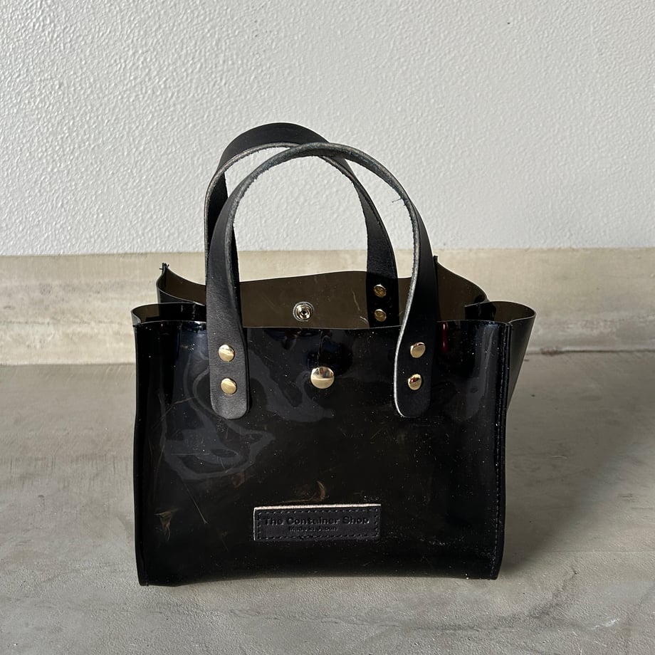 Colored PVC clear bag (tote S) Black