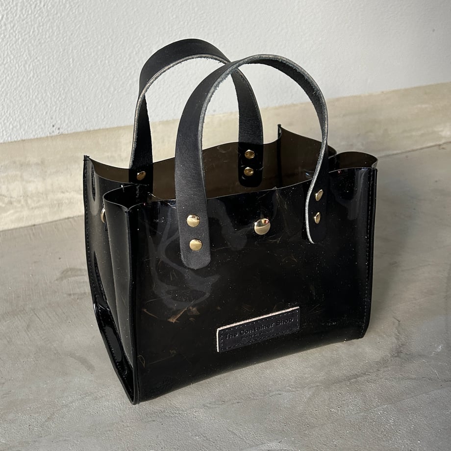 Colored PVC clear bag (tote S) Black