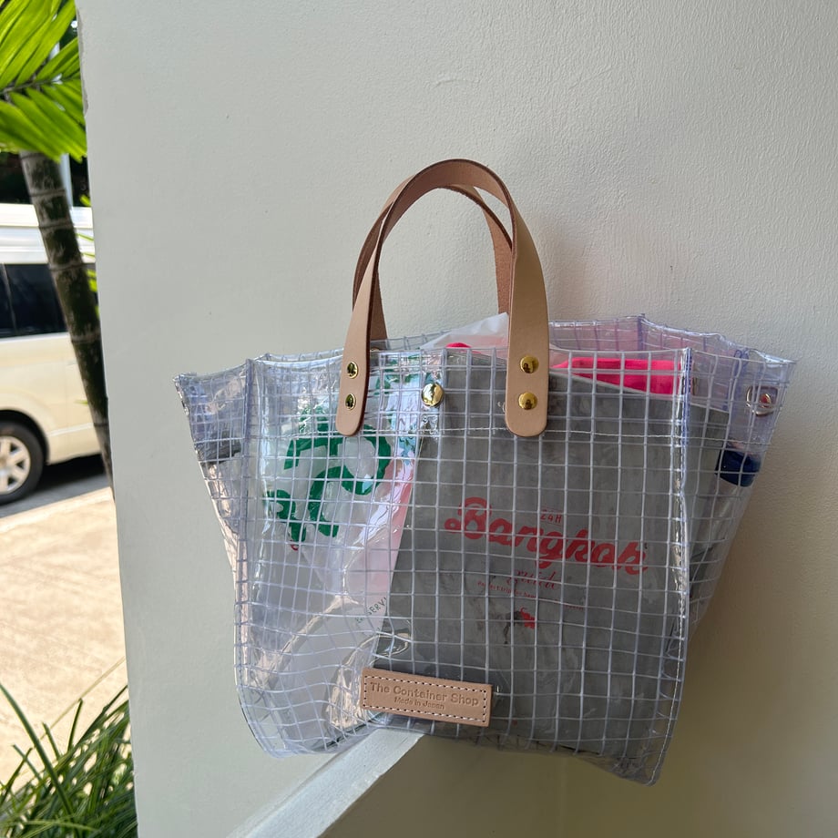 "Clear Bag" Industrial Materials(Tanned Leather)Tote M