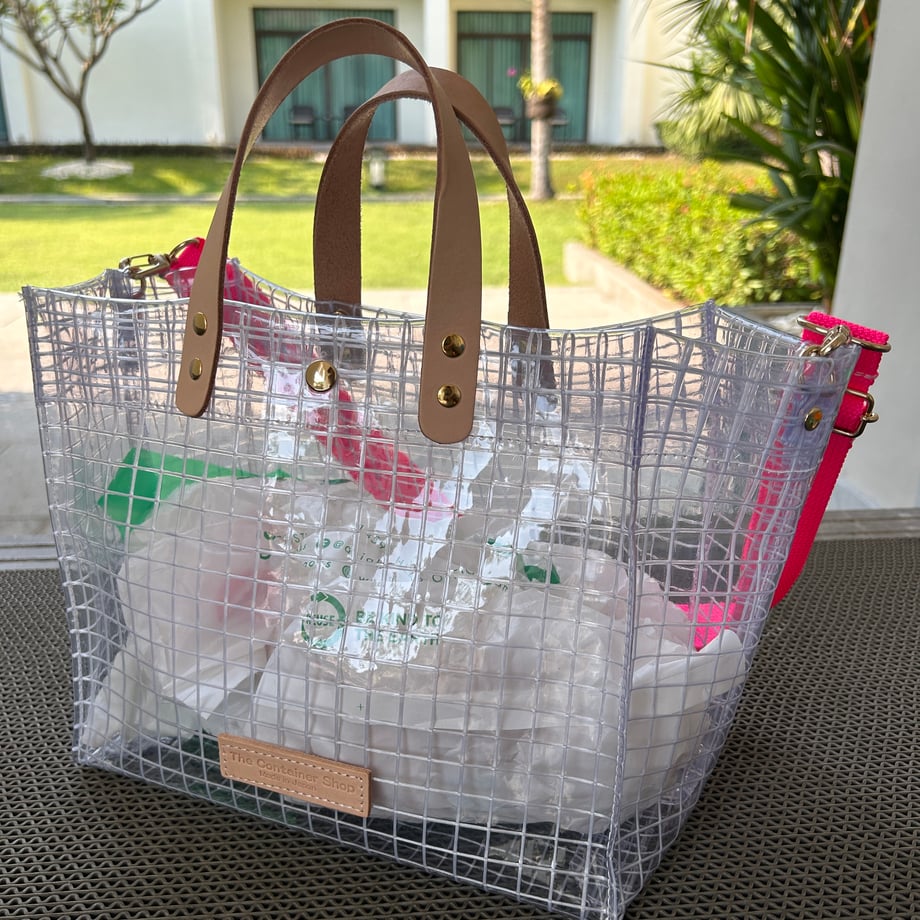 "Clear Bag" Industrial Materials(Tanned Leather)Tote M