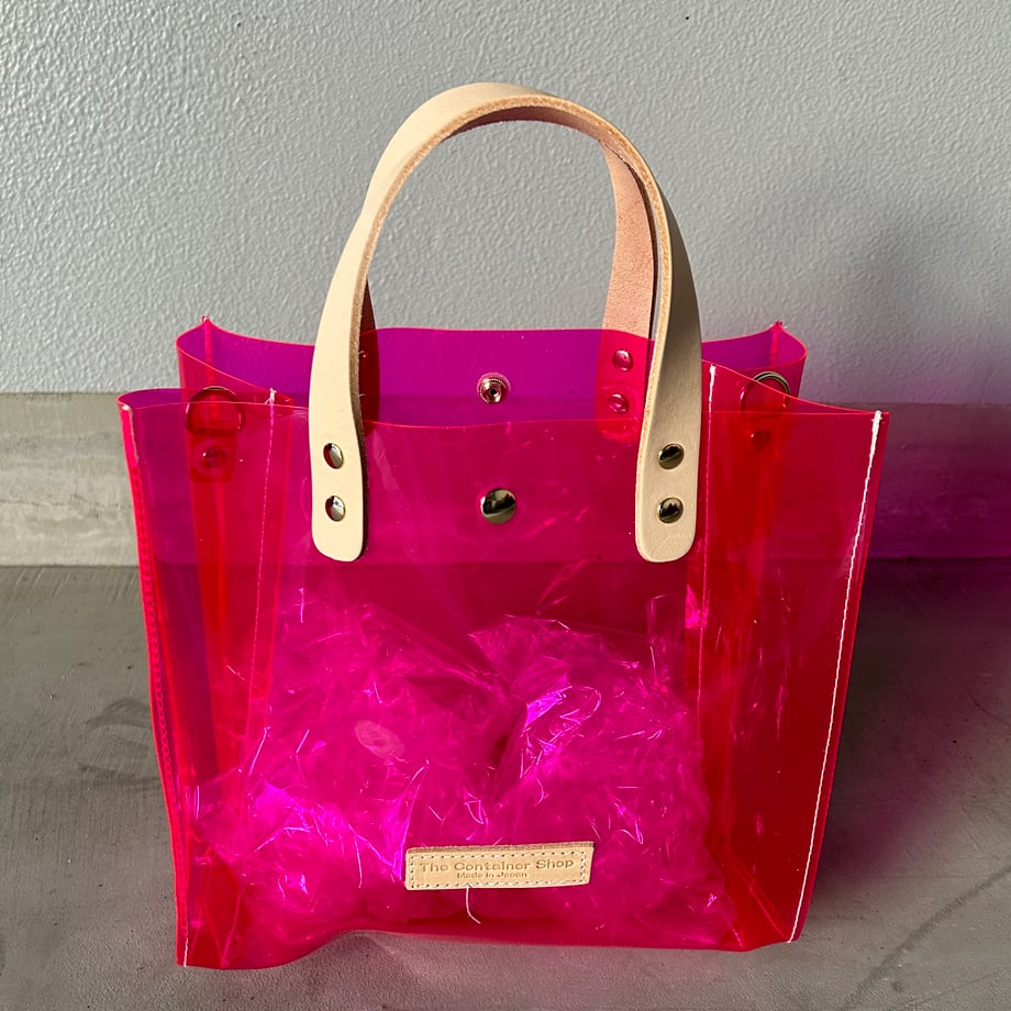 Colored PVC(LeatherHandle)ToteM/Pink