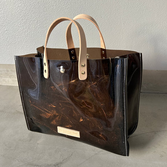 Color PVC Clear Bag (Tote L) Dark Brown