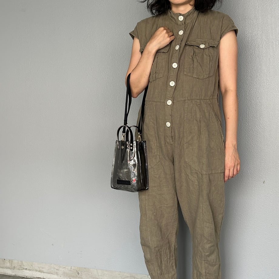 Colored PVC(LeatherHandle)Pochette/ClearGrey