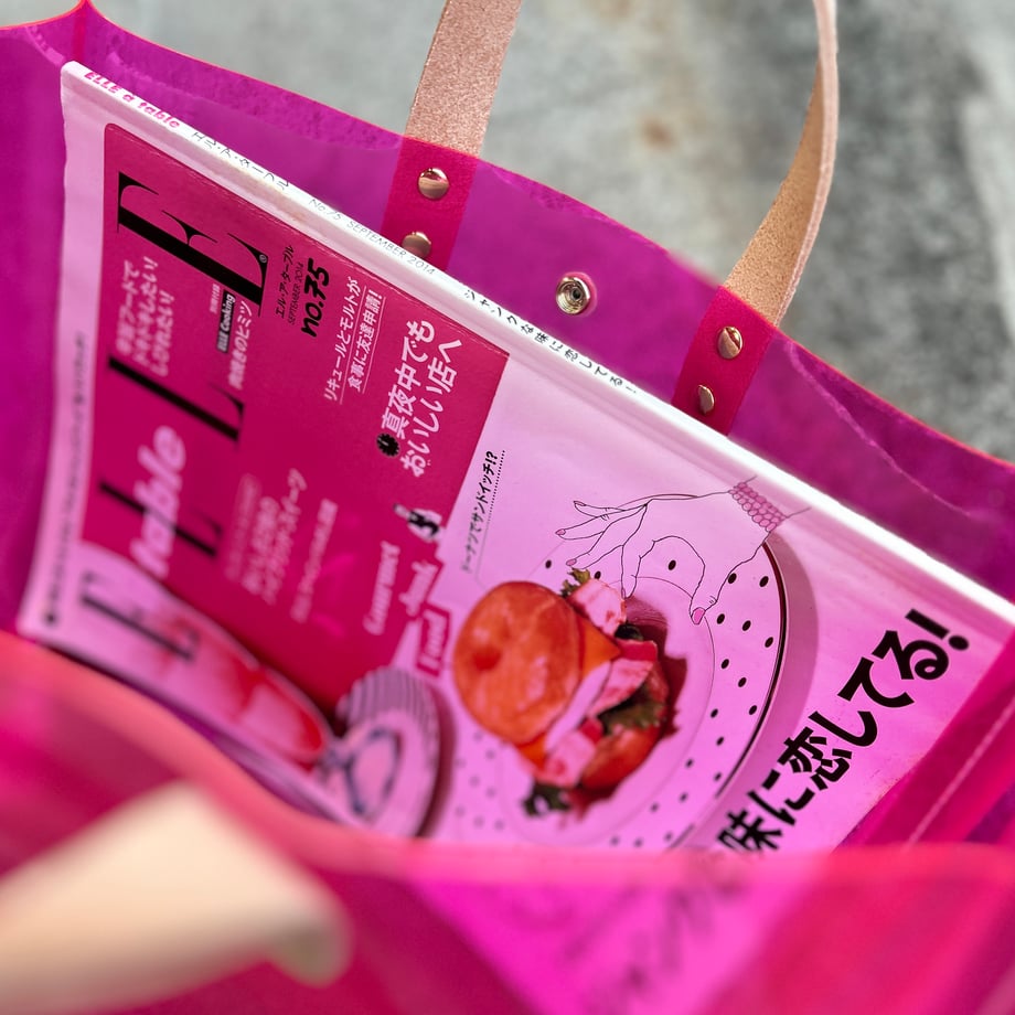 Colored PVC(LeatherHandle)ToteS/Pink