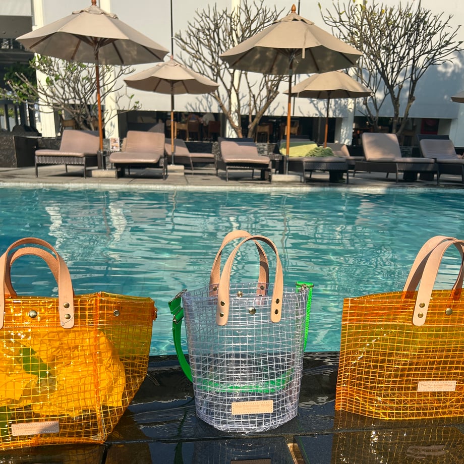 "Clear Bag" Industrial Materials(Tanned Leather)Tote M