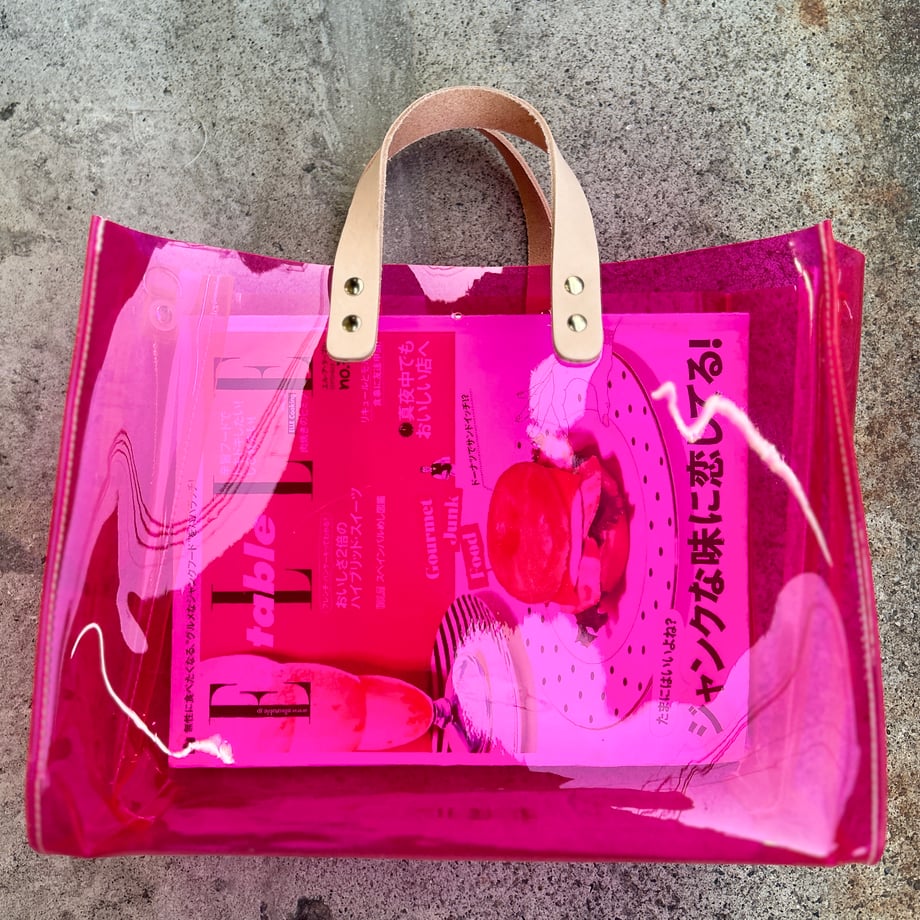 Colored PVC(LeatherHandle)ToteS/Pink