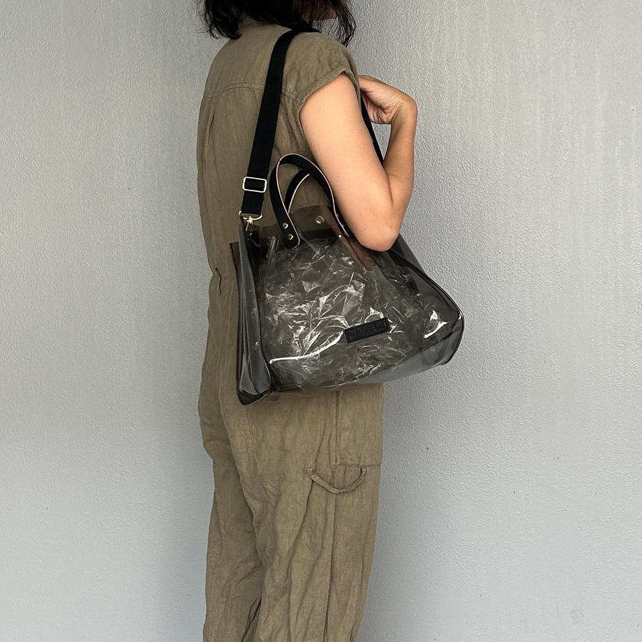 Color PVC Clear Bag (Tote L) Clear Gray